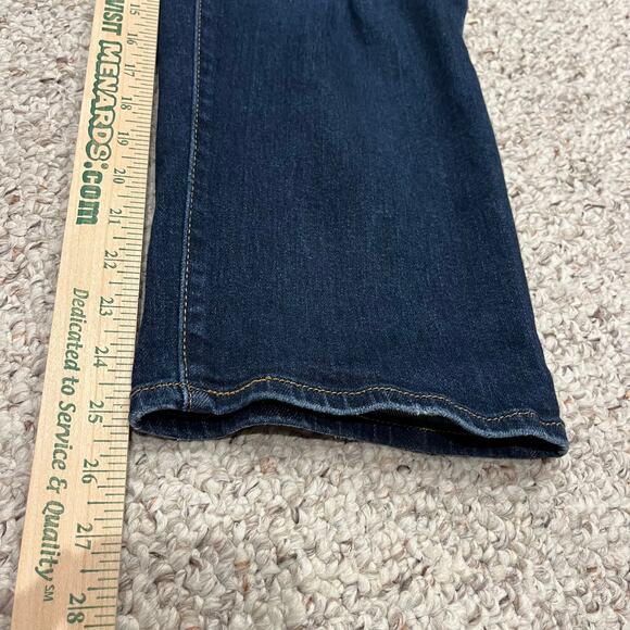 Levi's Ribcage Straight Ankle Jeans Sz 31 Dark Wash Denim Distressed Button Fly - Picture 4 of 8